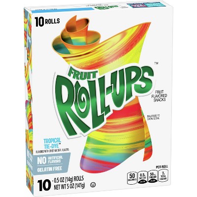 FRUIT ROLL UPS TROPICAL TIE DYE 141GM 