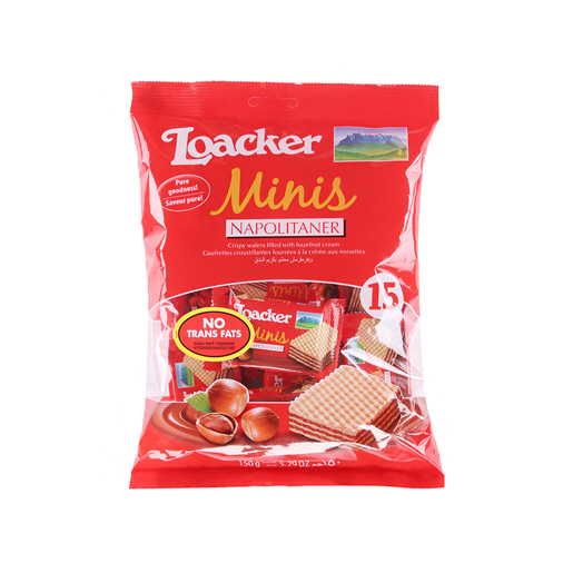 LOACKER MINIS WAFER HAZELNUT 15PCS 